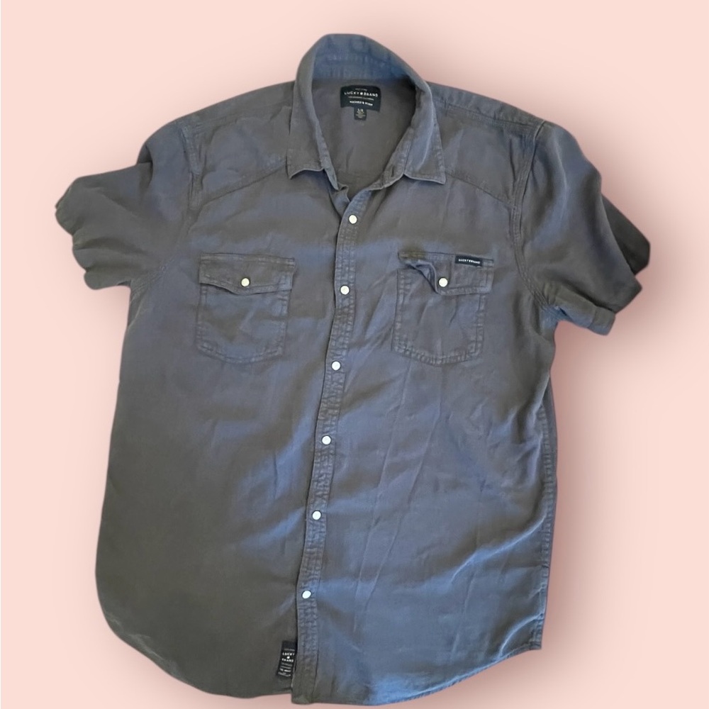 Lucky Brand Men's Gray Button-Down Shirt